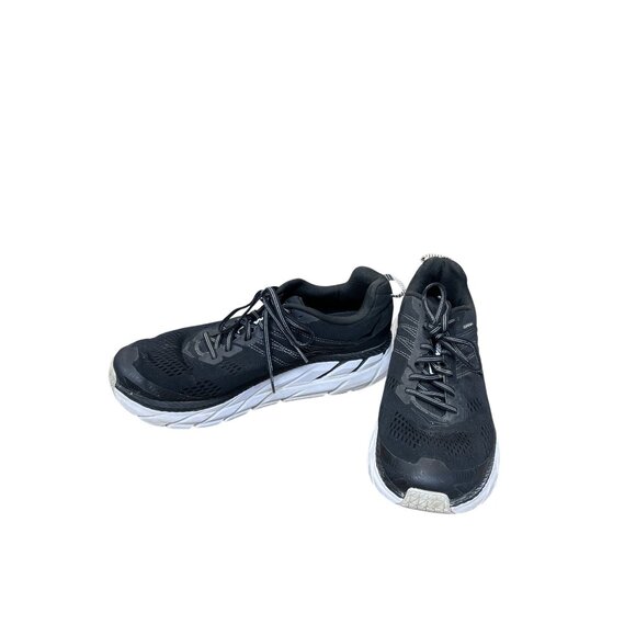 Hoka One Clifton 6 Mens Black/White Running Walking Shoes Size 9.5M - Picture 2 of 13